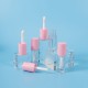 Big brush lipgloss tubes wand wholsale , thick brush lipgloss tube pink 8ml , cheap lipgloss tubes with stoppers