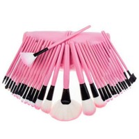 Promotional 32PCS Girl Cosmetic Makeup Brushes with Pink PU Portable Bag